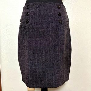 Gray Button Pencil Skirt
